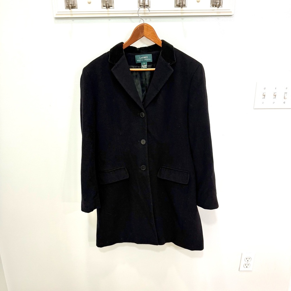 Lauren Ralph Lauren Black Wool Cashmere Blend Coat Women’s Size 10